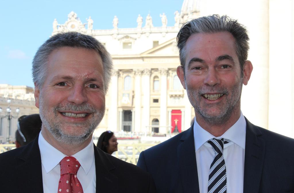 NATIONAL ASSOCIATION OF DEACONS AUGUST 2016 Rev Professor Klaus Kießling, left, and Dr Stefan Sander, pictured outside St Peter s Basilica, Rome.