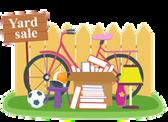 BOOKS, DVD'S, SPORTING EQUIPMENT, BABY ITEMS, ETC, ETC... ITEMS NOT SOLD AT THE YARD SALE WILL BE DONATED TO KARM. WE ALSO NEED DOOR PRIZES FOR THE CAR SHOW.