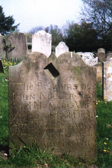 The final gem in the crown that is St John s can be found in the churchyard on the tombstone of John Noller (1725), which can be found south west of the church steps and in eight yards.