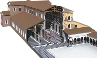 The church s Italian core is recognizable in its three aisle, basilica layout and atrium. It is fronted by one of the latest exterior atriums to come down to us.