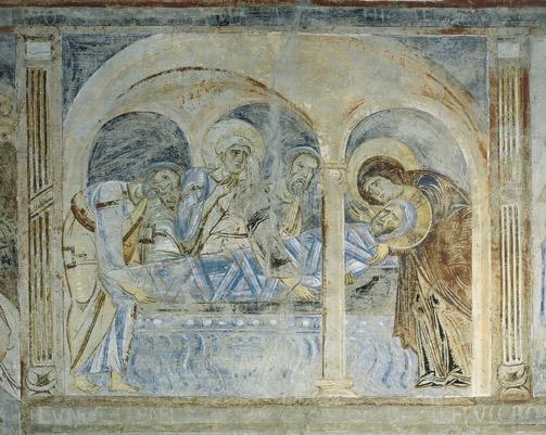 Lamentation over the dead Christ, wall painting,
