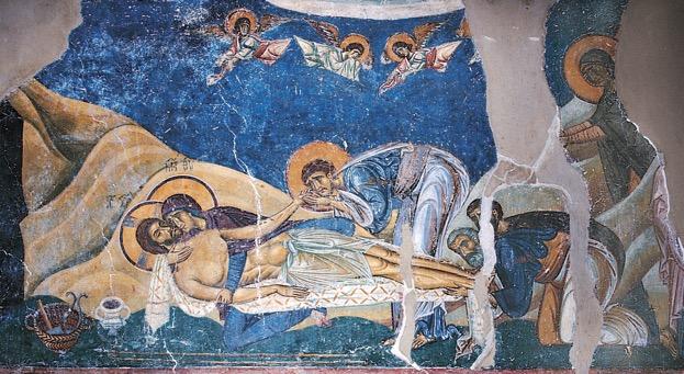 Entombment of Christ, fresco above the nave