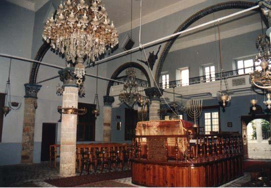 Interior of Jewish synagogue on the island