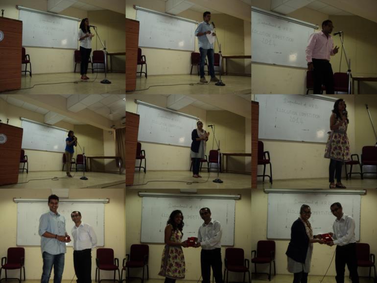 Department News Elocution Competition Department organized an elocution competition for all the students on 14 th August, 2014.