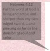 far as the division of soul and spirit 2 Tim. 3:16 17 Heb.