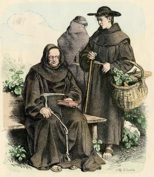 There were three major orders of monks: Benedictine, Dominicans and Franciscans.