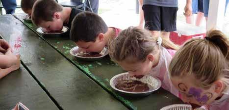 Pie eating 5 and 6 year olds, Logan Sauerbrei, Zach Boevers and Kadin Jones Peace of mind is