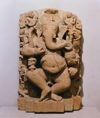 6 Indian, possibly Madhya Pradesh, active mid-10th to mid-11th century CE Dancing Ganesha, mid-10th to mid-11th century CE sandstone Gift of Clara T. and Gilbert J. Yager, 85.2.