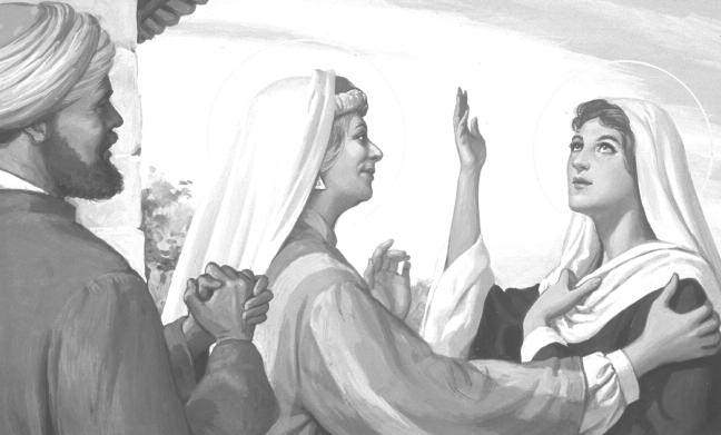 BIRTH AND EARLY LIFE 71 Mary visits Elizabeth and Zechariah. THE VISITATION Then Mary set out at once to visit her cousin in the hill country of Judah.