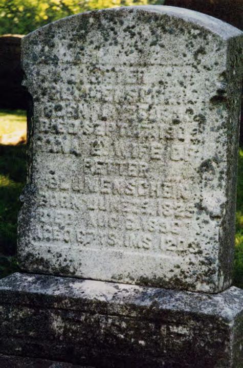 Ferncliff Cemetery, Springfield, Ohio Inscription on tombstone Peter Blumenschein born (unreadable) died