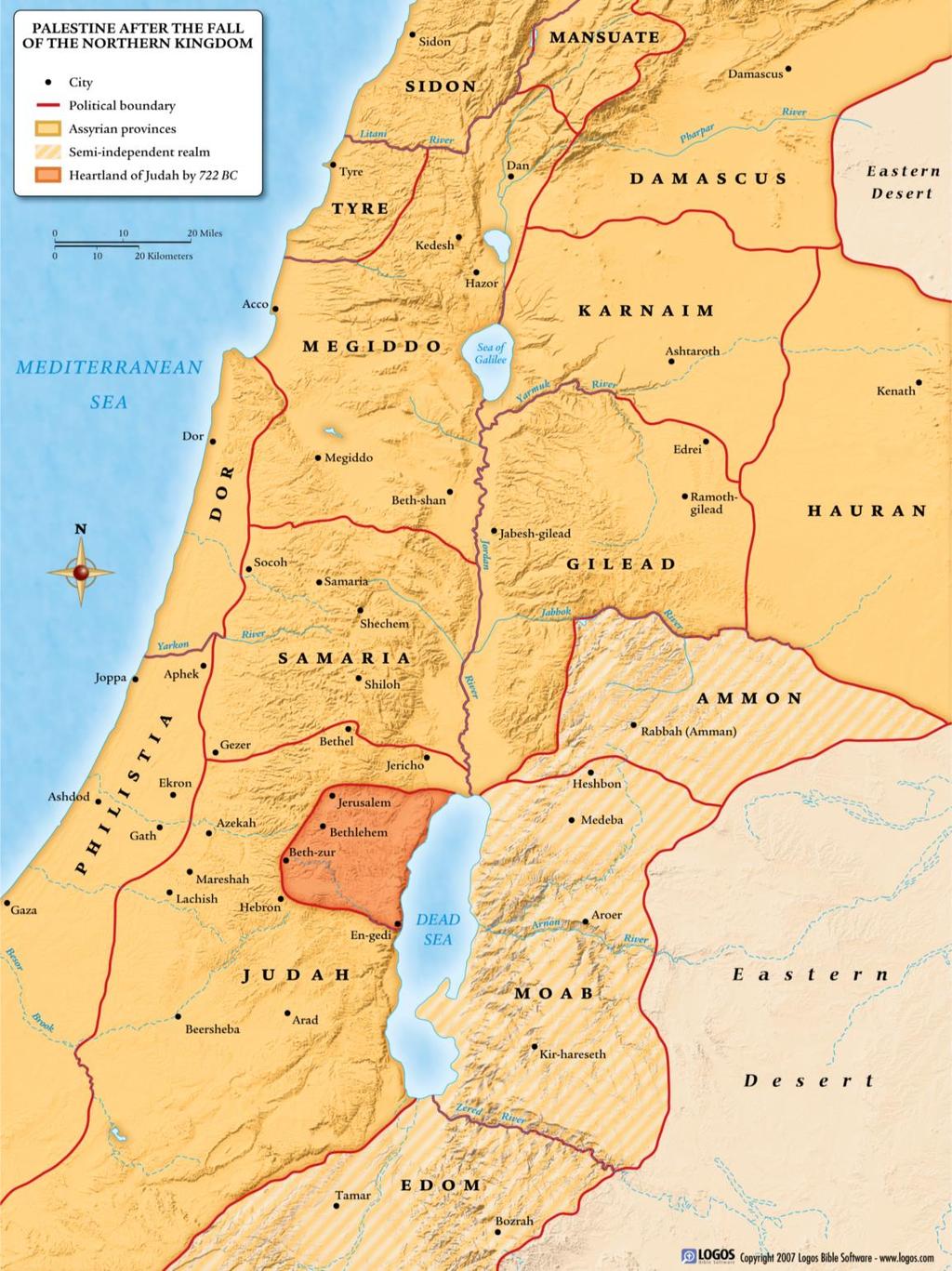 Ahaz made Judah a vassal state of the Assyrian Empire Once Israel was defeated in 722 BC, Judah was