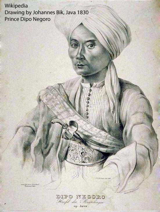 Pictures 1. Prince Dipo Negoro by the Dutch artist Johannes Bik 1830, Bik saw and spoke the Prince privately.