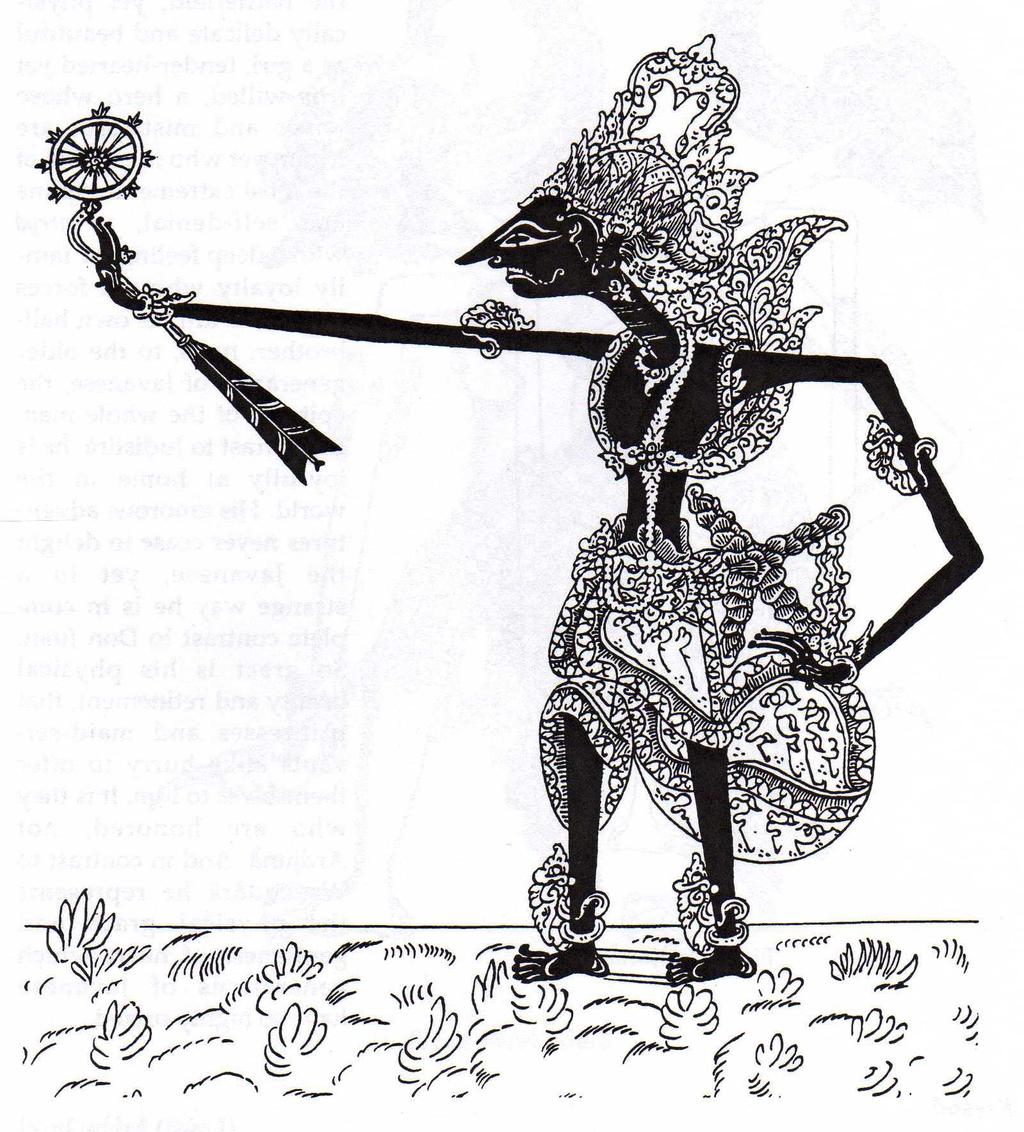 Examples of Wayang Characters Kresnå: is part God, an incarnation of the mighty Wisnu. He is the consummate politician, diplomat, and strategist of war.