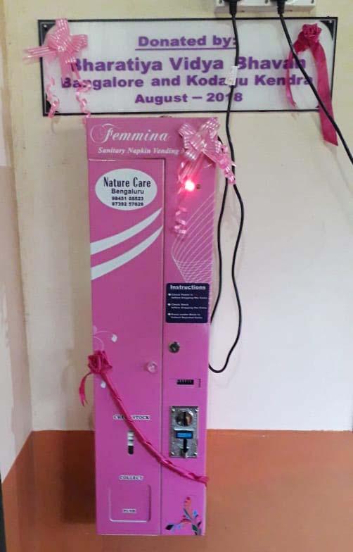 Sanitary Napkin dispenser and incinerator (Right) installed at the girls hostel, Field Ma