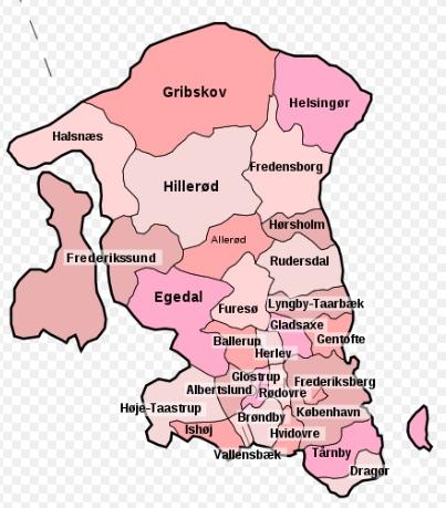 Northern Sjælland Kommunes Today's kommunes (municipalities) replace the herreds (districts) of