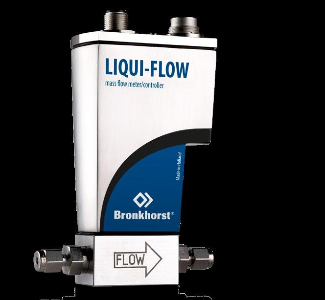 Liquid - thermal mass flow Mass Flow Meters and Controllers for liquids in ranges between 0 100 mg/h and 0 20 kg/h (water