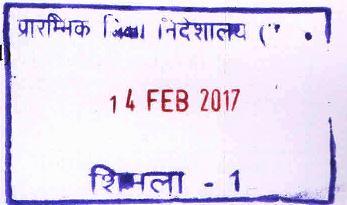 No. EDN-H (2) B (2) 5&6/2016- TGTs (HPSSC- Arts) Directorate of Elementary Education, Himachal Pradesh, Lalpani, Shimla -1 Dated: Shimla-171001, the 14 th February 2017 O F F I C E O R D E R In
