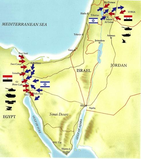 Another War, Another Arab Loss The embarrassed Arab countries surrounding Israel took a few years to lick their wounds Determined to win their territory back, Egypt & Syria launched the Yom Kippur