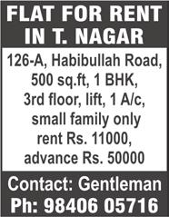 ft, UDS 550 sq.ft, ground floor, price Rs. 55 lakhs, call before 2 hours. Ph: 93807 70752, 9444047116. T. NAGAR, Srinivasan kitchen, 930 sq.