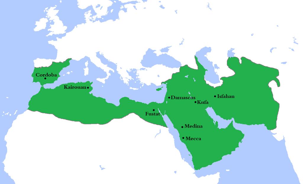 The expansion of Islam The Umayyad Caliphate of Damascus From 661 to 750 The empire was ruled from Damascus (Syria) by caliphs from the Umayyad family The Muslims conquered a vast