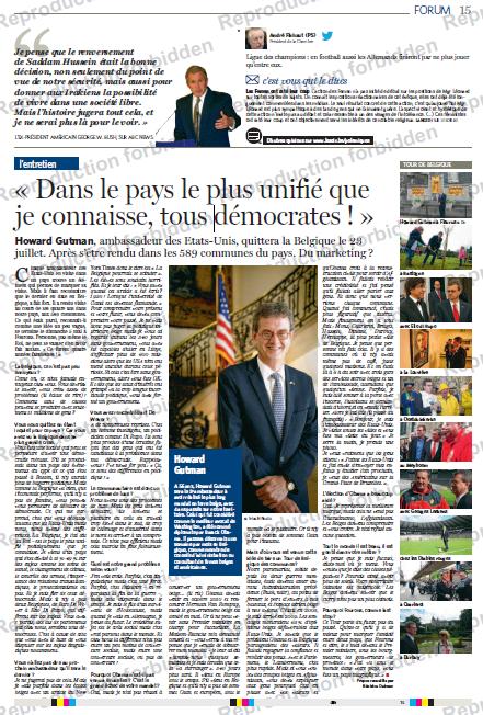 The most united country I know and where they are all Democrats Article by Beatrice Delvaux in Le So