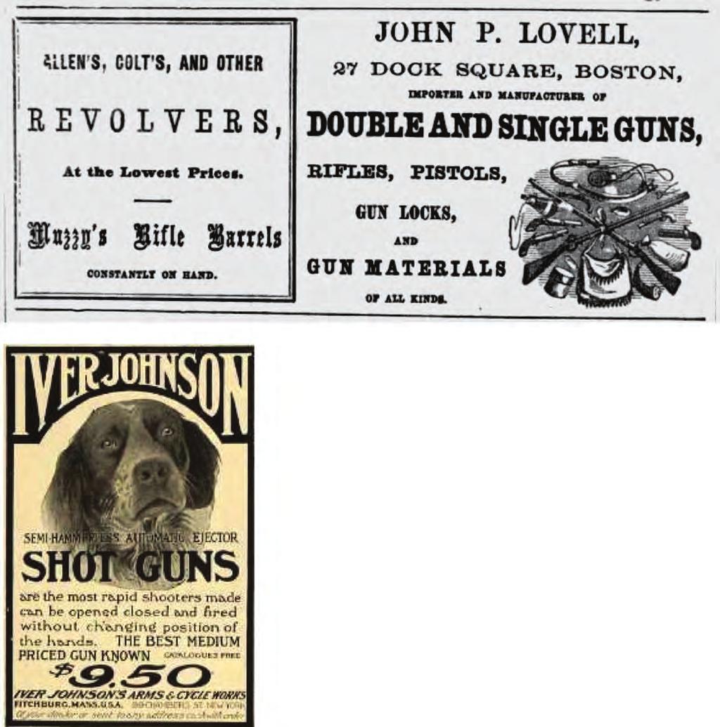 Figure 21. After Aaron s death, his successor, John P. Lovell, carried on the business in Dock Square. Late in the century, Lovell sold the business to Iver Johnson s Arms and Cycle Works.