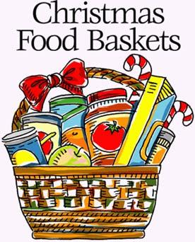 CHRISTMAS BASKETS The Christmas baskets of gifts and food for the less fortunate will be assembled on Wednesday, December 13, at 5:30pm