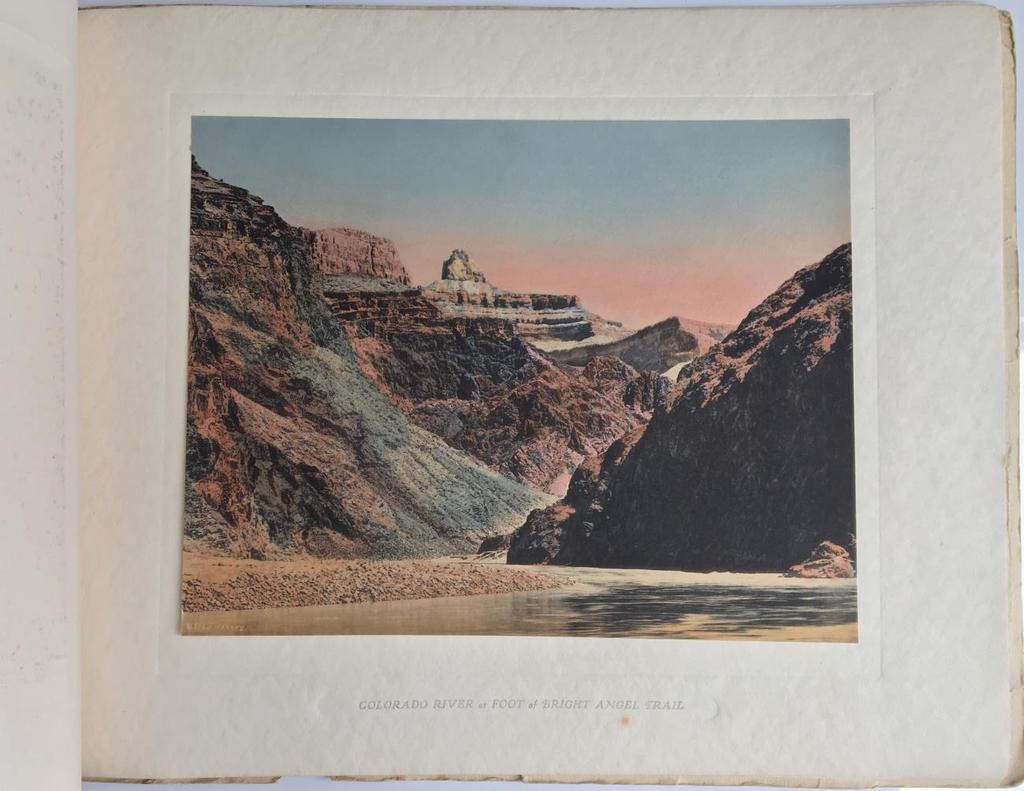 Grand Canyon Viewbook 9- [Harvey, Fred]. Grand Canyon of Arizona Hand Colored Photographs. [Grand Canyon, AZ]: El Tovar Studio, (c.1920). First Edition. 12 leaves Oblong quarto [28.
