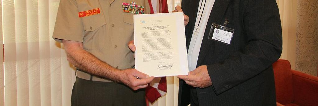 Hill a commemorative letter issued by Chairman of the Joint Chiefs of Staff Marine Corps General Joseph F. Dunford, Jr.