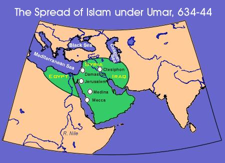 Rightly Guided Caliph #2 and 3 #2: Umar conquered: Syria, Egypt, Iraq, and much of Persia Persian s resented