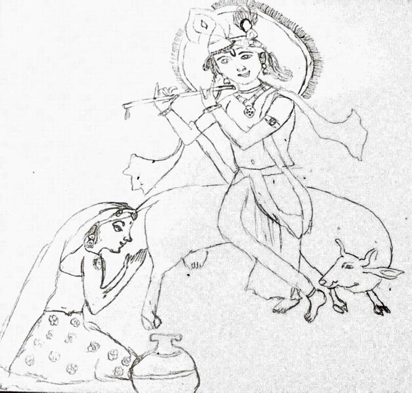 (Sketch by Vaishnav Punjala, Kishor, Swami Vivekanandha Sakha, San Antonio Vibhag) O Dhananajaya (another name for