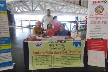 SN OM Trust leverages large footfall at major regional meet at Houston to gain high visibility and support for its cause The SN OM Trust booth at the World Telangana Convention- (WTC-2018) being