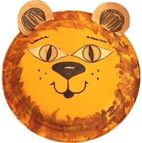 Make the mane with paint, tissue paper or wool - With paint, mix it lightly on a plate.
