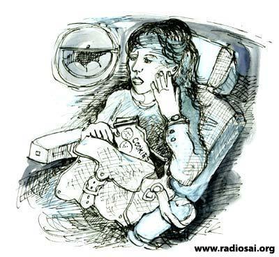 She settled down on her seat in the plane with a quieter mind; quite relieved to be away from that illmannered human being.