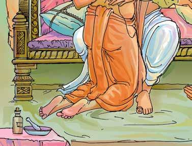 On reaching Gadhada he went straight to Shriji Maharaj for darshan. Maharaj, despite his final illness, embraced him lovingly.