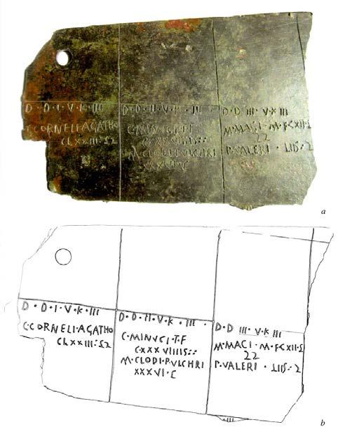 A bronze «catasto» from Verona: AE 2000, 620 = http://www.