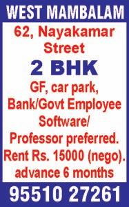 ft (16 x 75) parking space for a small car, clear documents, single down payment. Only buyers contact, Ph: 90032 42969. The most costeffective advertisement medium for reaching residents of T.