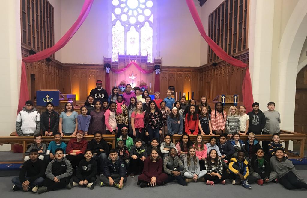 SIXTH GRADE INTERFAITH FIELDTRIP Over sixty sixth graders from Meadowview Elementary School in Woodridge visited Wesley United Methodist Church on Wednesday, November 28 th.