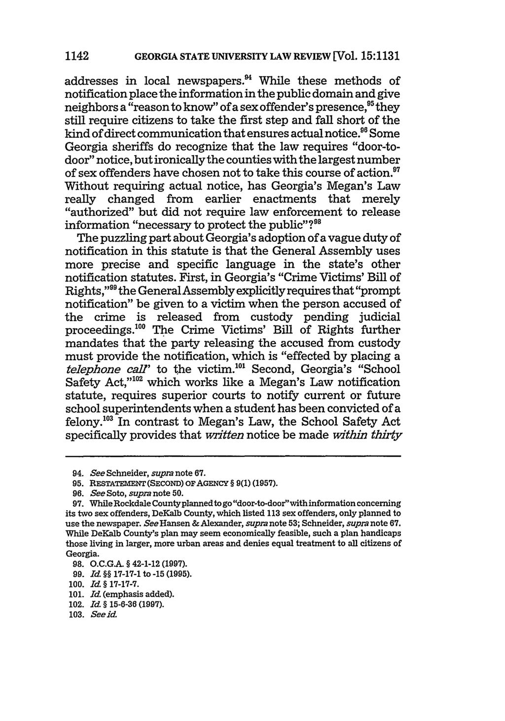 Georgia State University Law Review, Vol. 15, Iss. 4 [1999], Art.