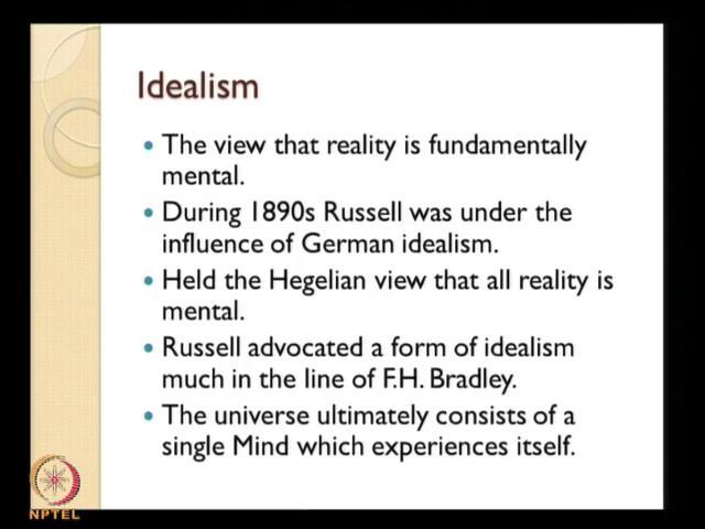 So, we would be rather focusing more on this later contribution his philosophies called as logical atomism here is a quote from Russell himself I quote, there is one major division in my