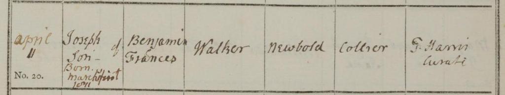 At the 1838 baptism in Leicester of Joseph s son Richard, 27 year old Joseph is listed as a coal merchant,