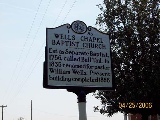 Baptist Church. David Wells moved his membership from concord to Bull Tail in February 1827.