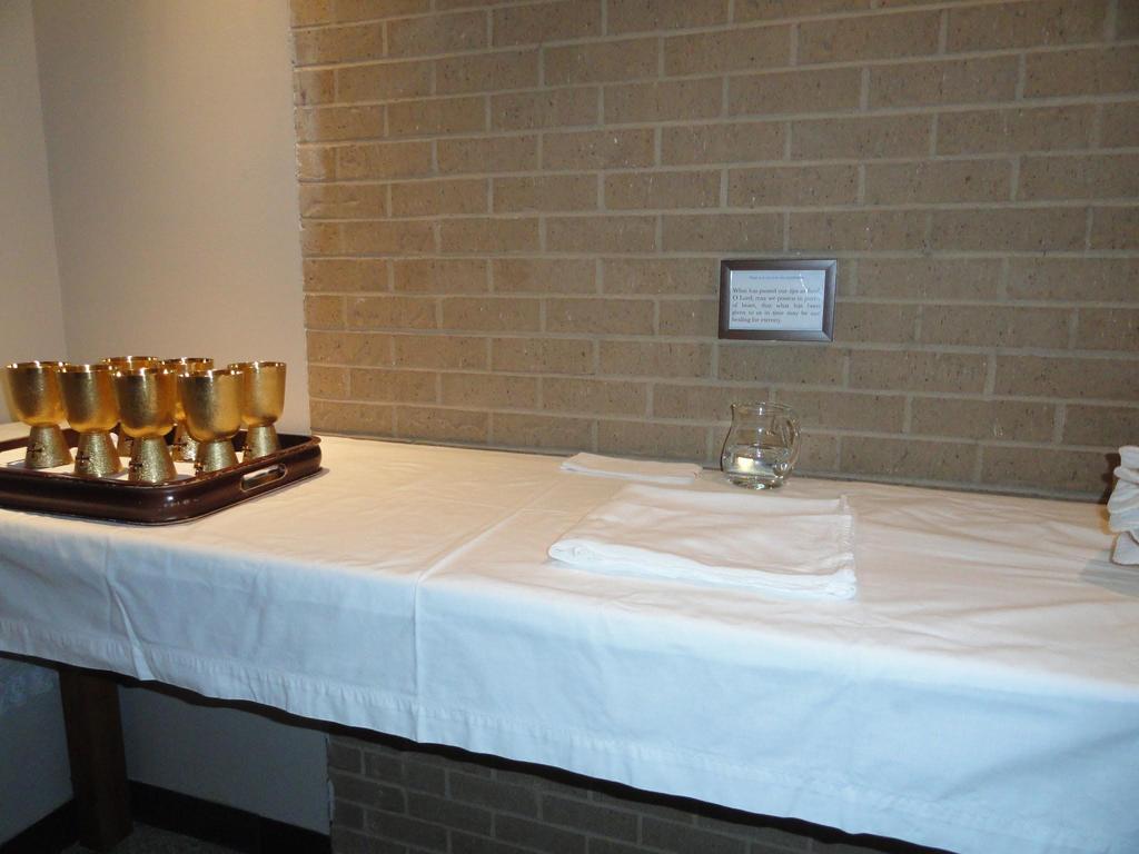 Credence Table -- the long table close to the sacristy doors.