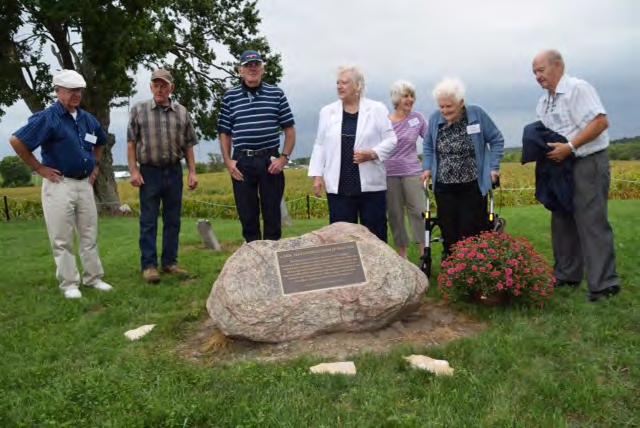 The completed enclosure and stone - photo Sharon Cadieux UE Known to be buried is John Carscallen, his wife Esther Fraser (daughter of Daniel Fraser), William Bell, Junior and his wife Ann