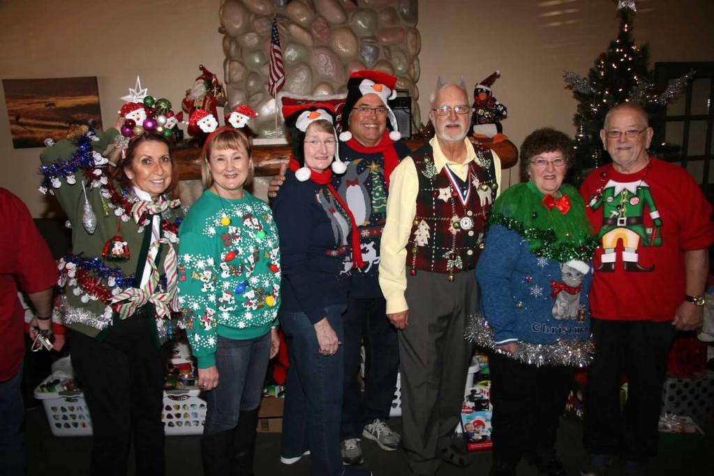 Ugliest Christmas Sweater participants Steve Van Gilder Ed Smith, and Court van Sickler did an excellent job conducting the raffles and leading the activities for the day. Kudos to them!
