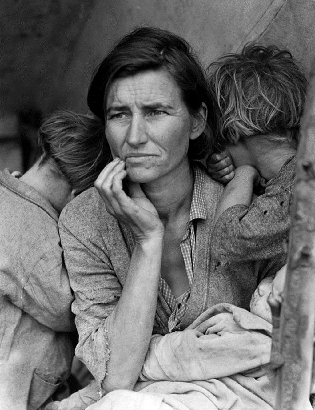 More familiar to us this image is of the Migrant Mother whose name is Florence Owens Thompson.