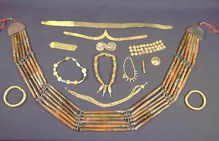 The beads were worn as necklaces, bracelets, earrings,