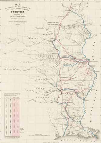 Charles Gratiot, Map Illustrating the plan of the defences of the Western & North-Western Frontier, as proposed by Charles Gratiot, in his report of Oct. 31, 1837, Senate doc 65, 25th Cong.