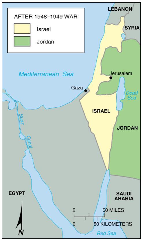 Boundary Changes in Palestine/Israel The day after independence several
