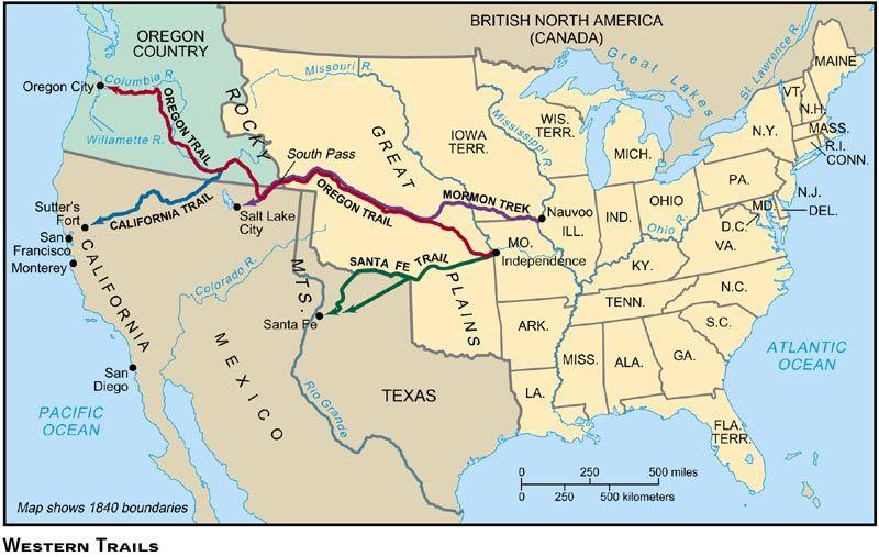 The Oregon Trail and California Trail American migration to the disputed Oregon territory increased in the early 1840s, due to reports of fertile soil, mild